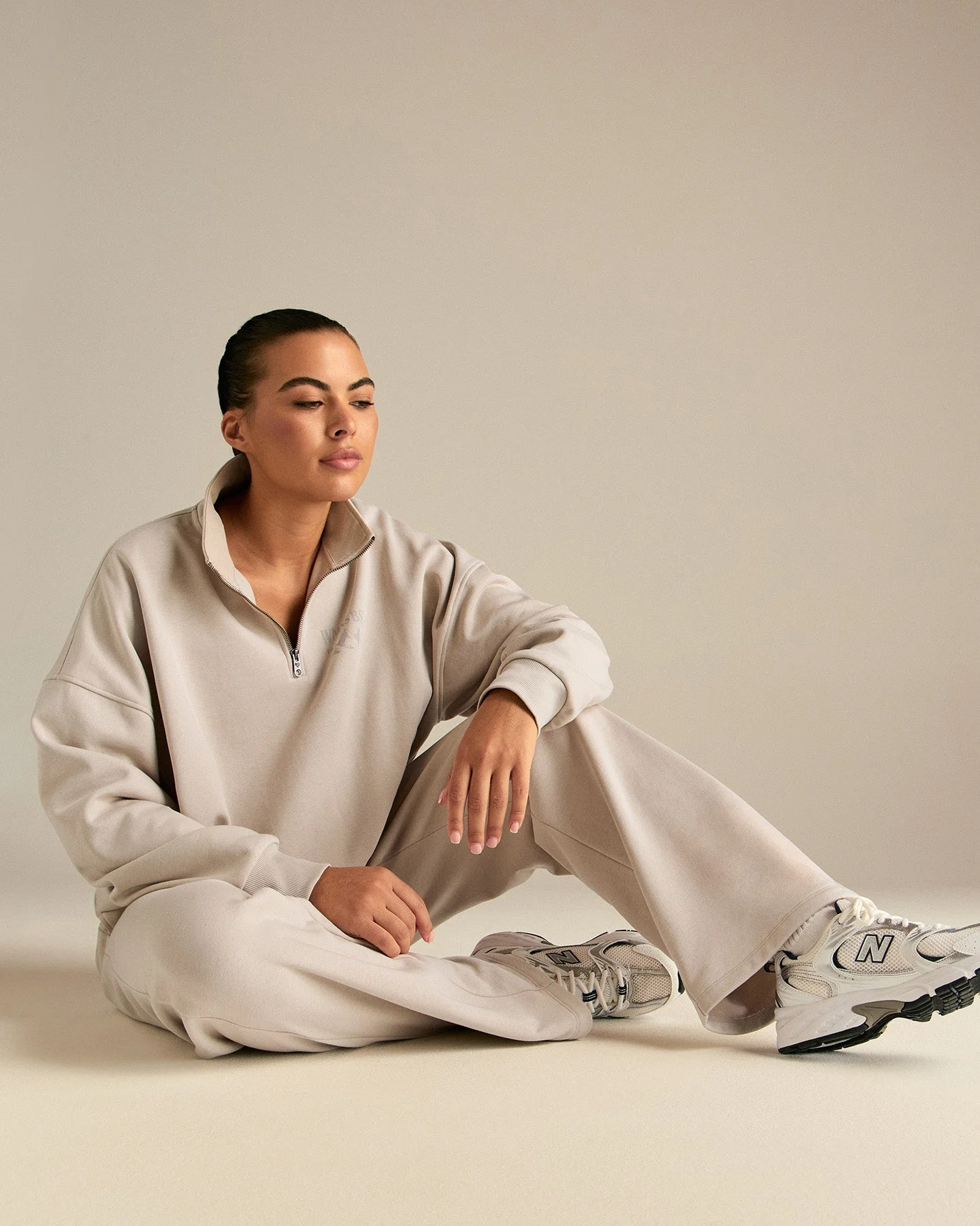 Comfort Cozy Straight Leg Joggers | Stone - Image 8