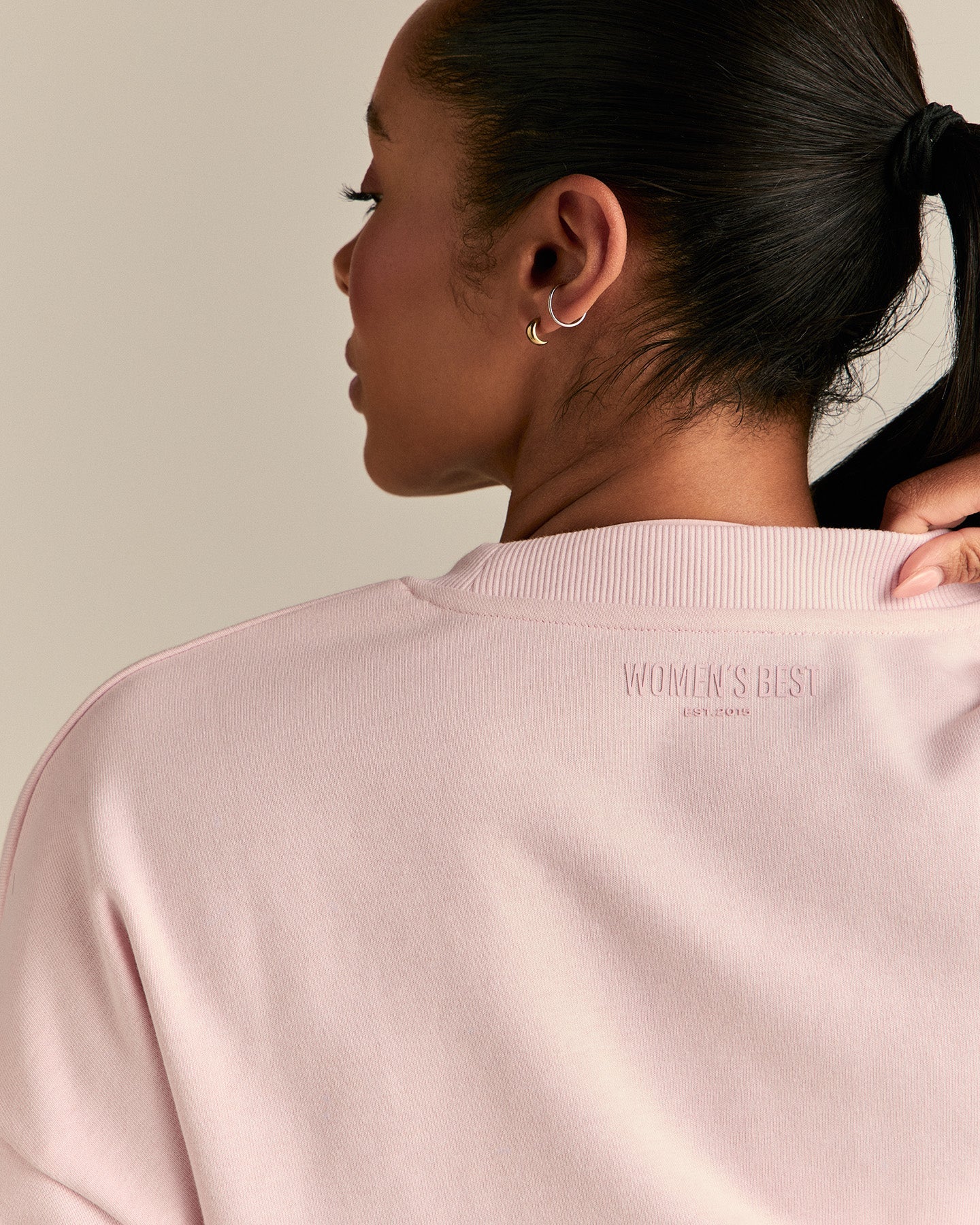 Comfort Lightweight Cropped Sweat | Ballet Pink - Image 2