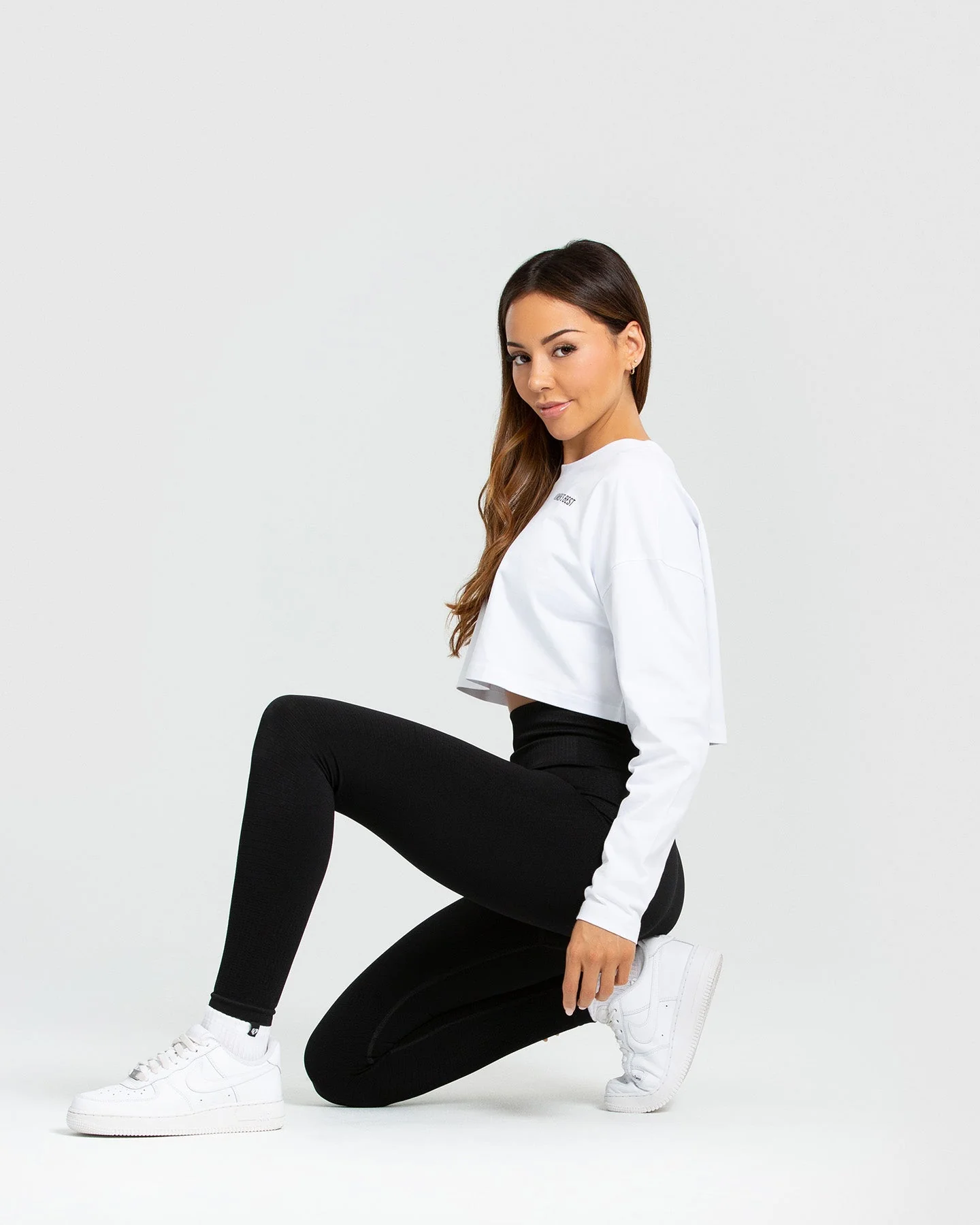 Comfort Oversized Cropped Long Sleeve T-Shirt | White - Image 2