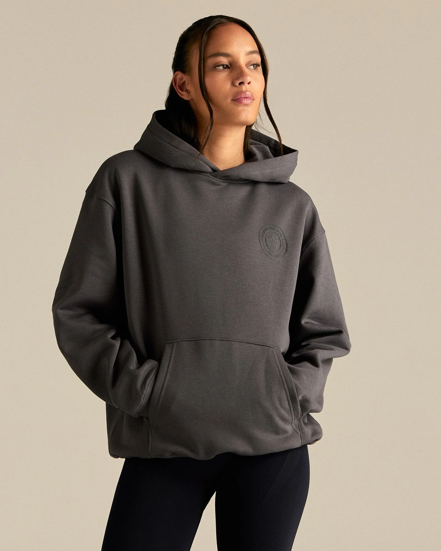 Comfort Oversized Health Club Graphic Hoodie | Graphite