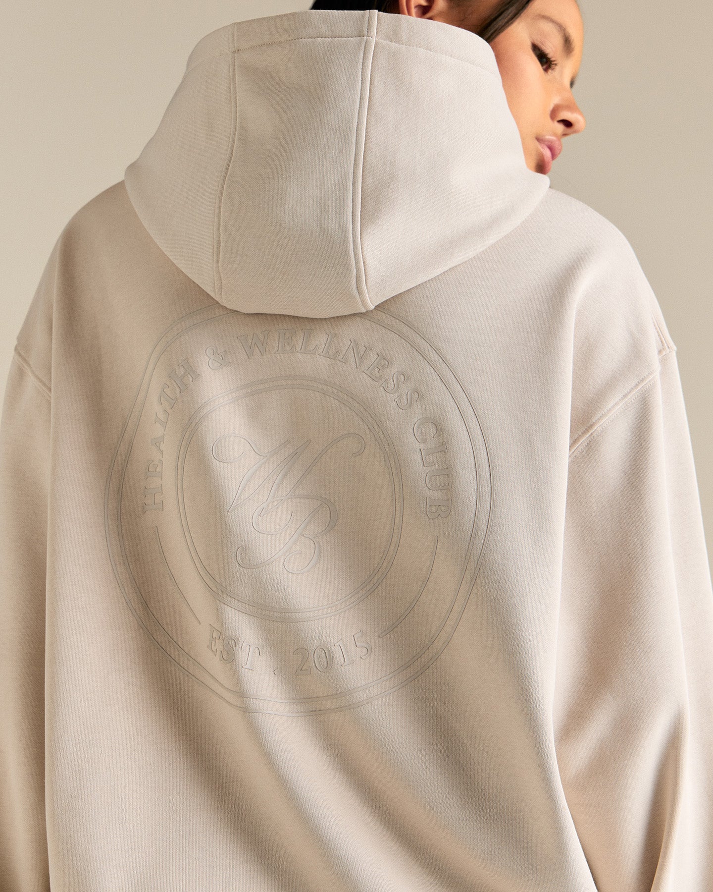 Comfort Oversized Health Club Graphic Hoodie | Stone - Image 4