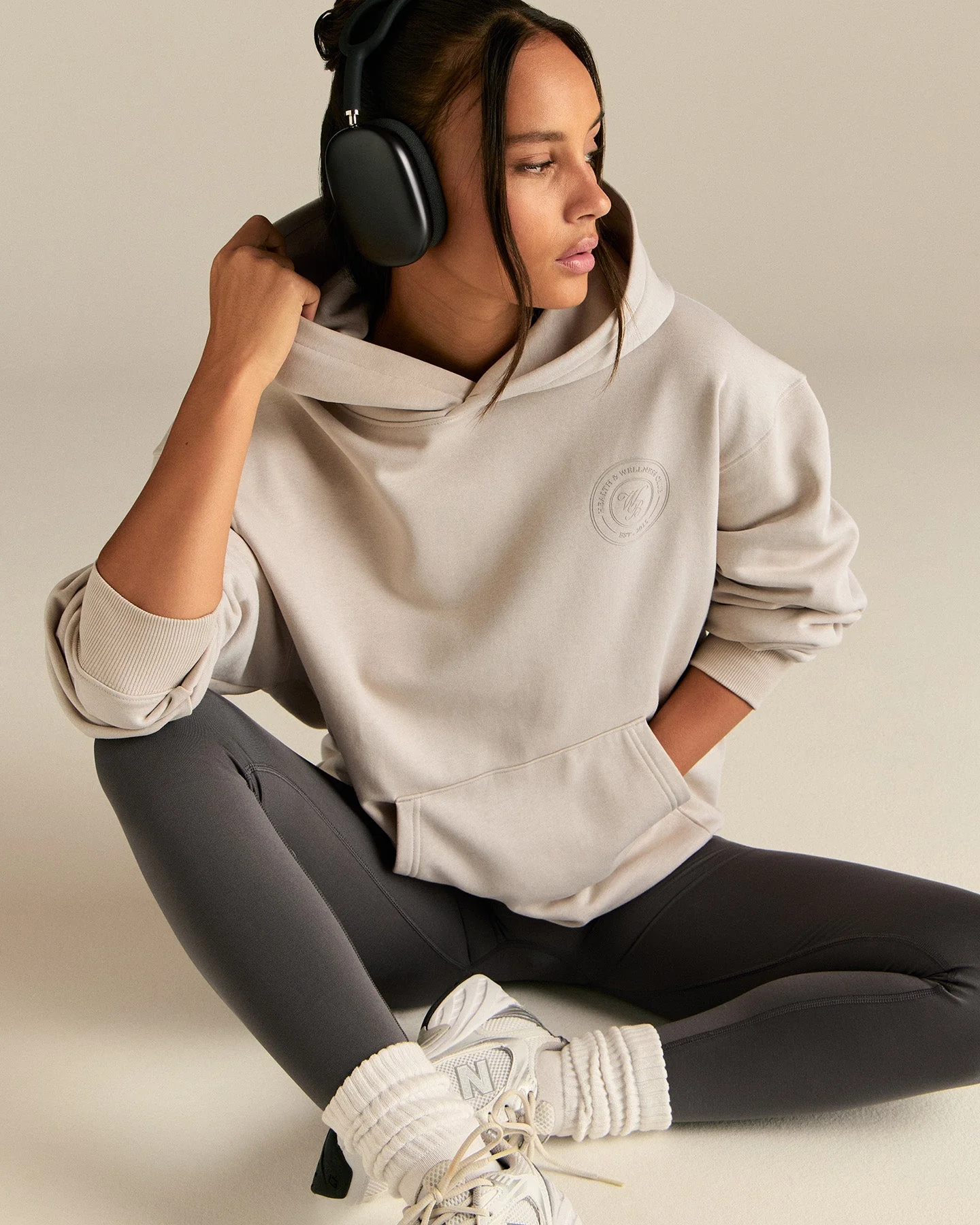 Comfort Oversized Health Club Graphic Hoodie | Stone - Image 6