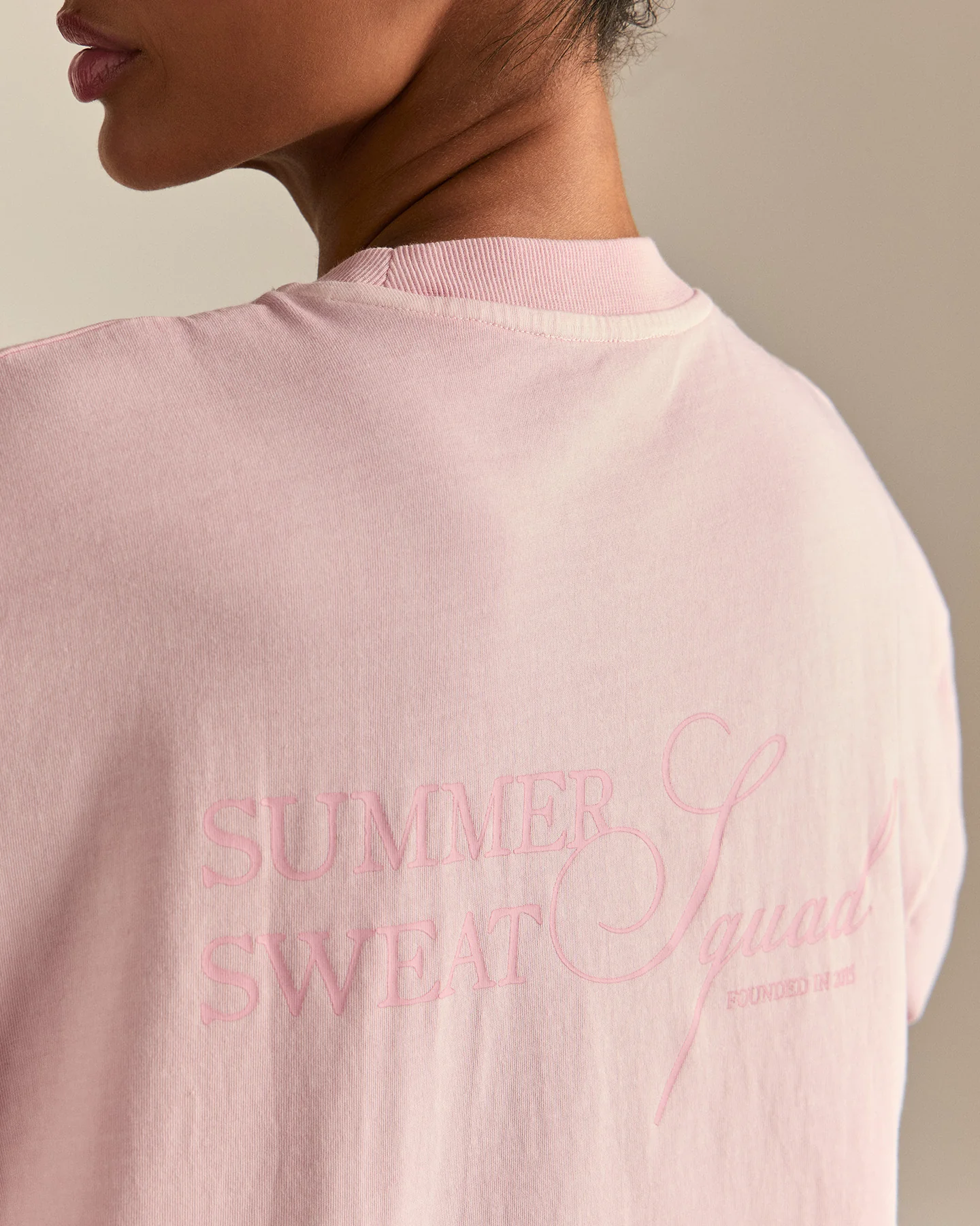 Comfort Summer Sweat Squad Graphic T-Shirt | Vintage Ballet Pink - Image 2
