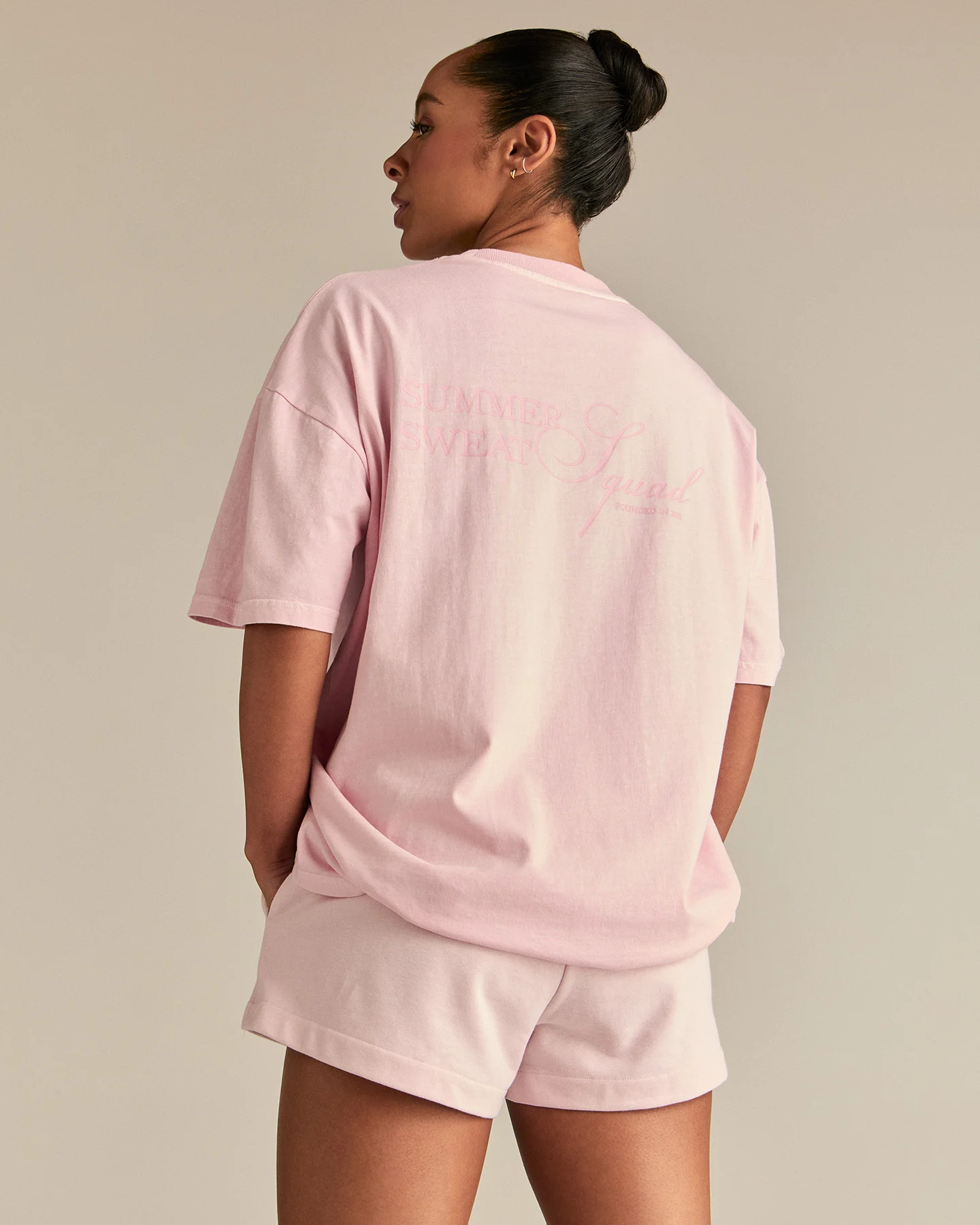 Comfort Summer Sweat Squad Graphic T-Shirt | Vintage Ballet Pink - Image 8