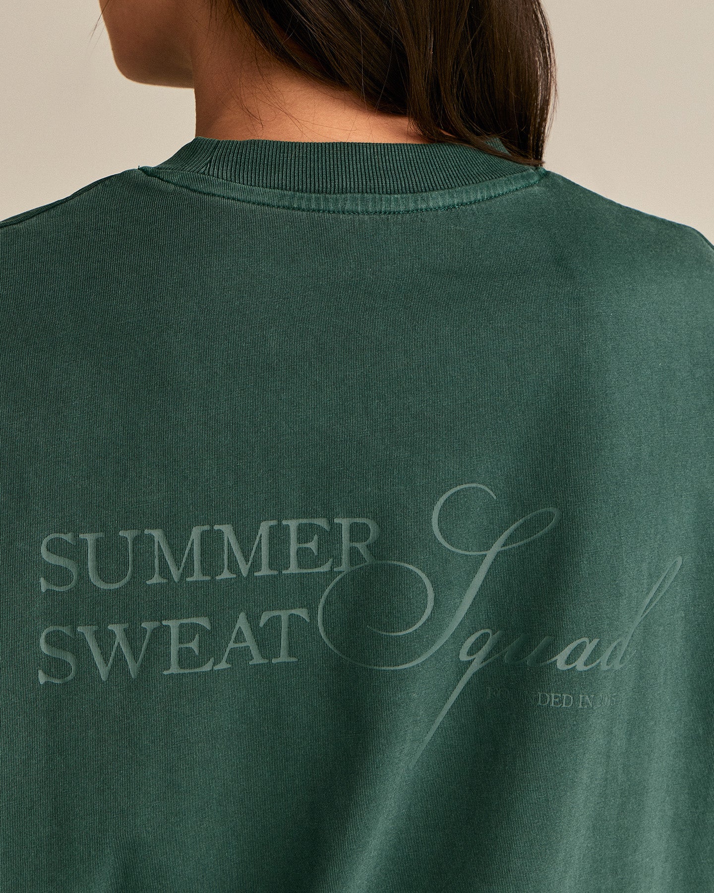 Comfort Summer Sweat Squad Graphic T-Shirt | Vintage Emerald - Image 3