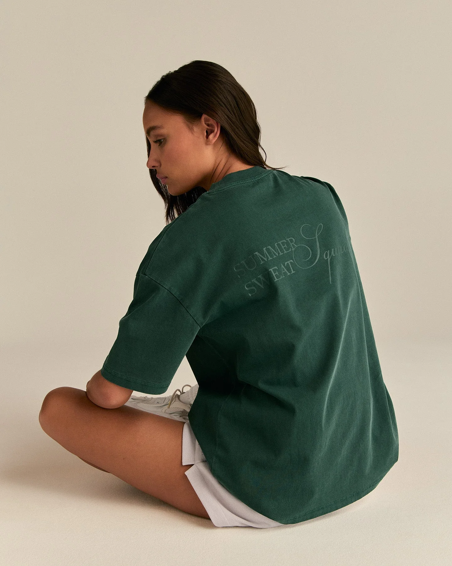 Comfort Summer Sweat Squad Graphic T-Shirt | Vintage Emerald - Image 7
