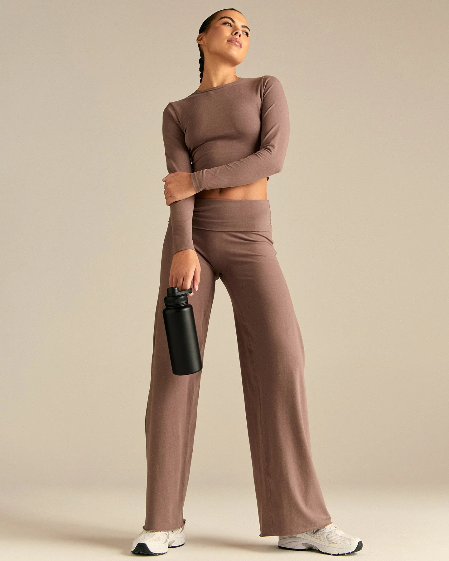 Cotton Contour Long Sleeve T-Shirt | Mocha - Image 6
