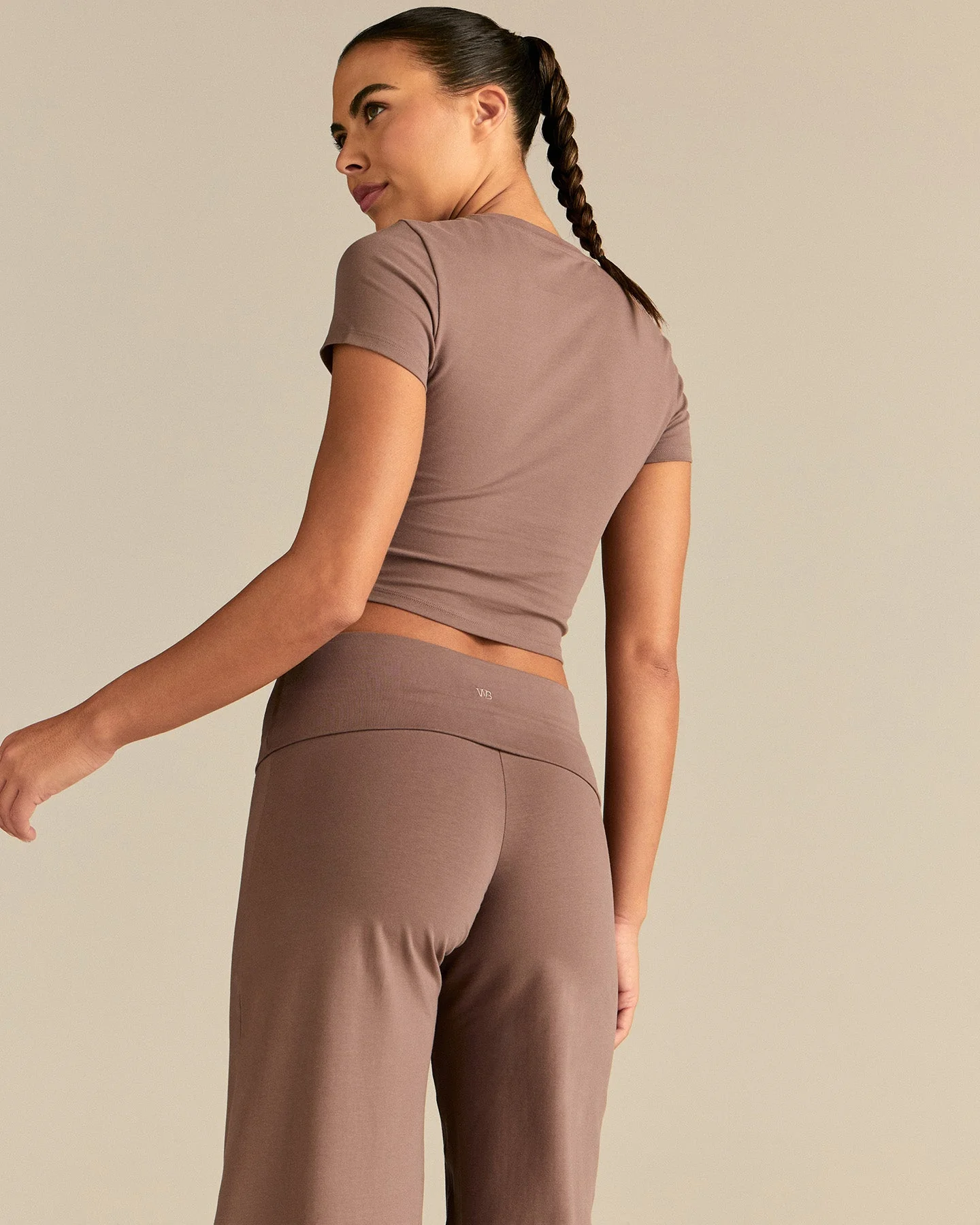 Cotton Contour Short Sleeve T-Shirt | Mocha - Image 2