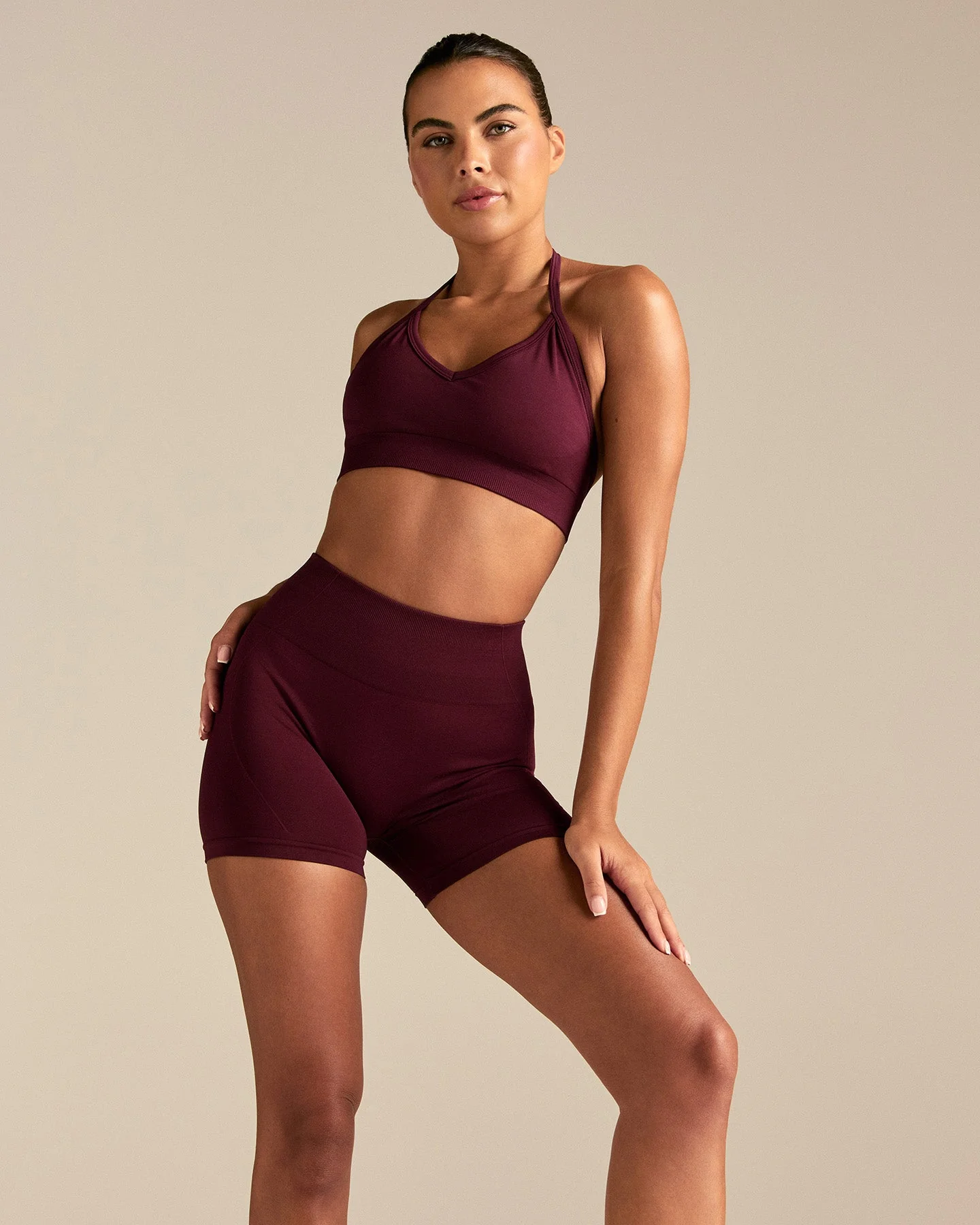 Define 2.0 Seamless Halter Neck Bra | Merlot - Image 6