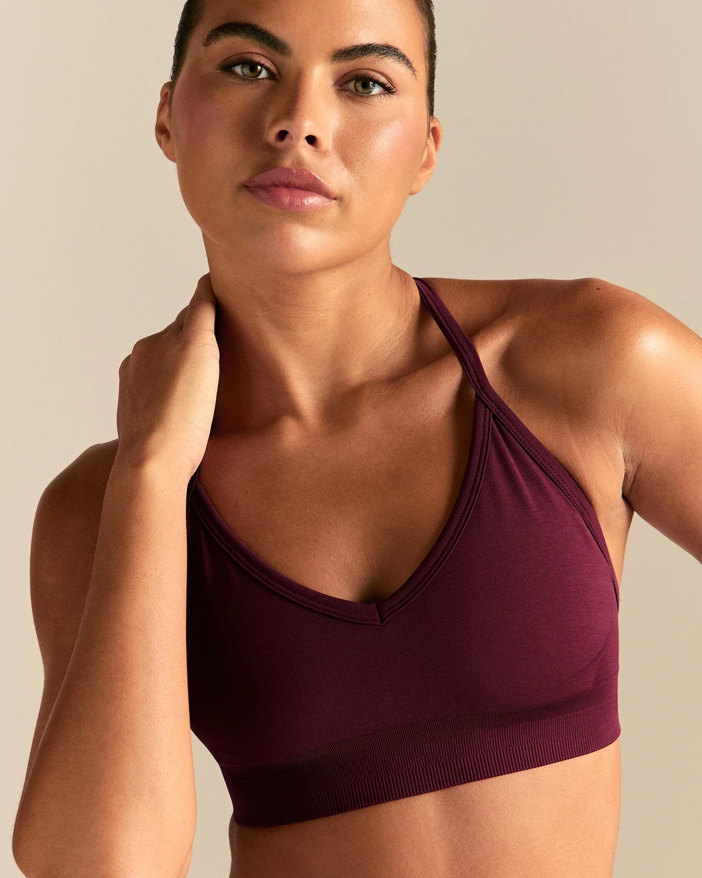 Define 2.0 Seamless Halter Neck Bra | Merlot - Image 8