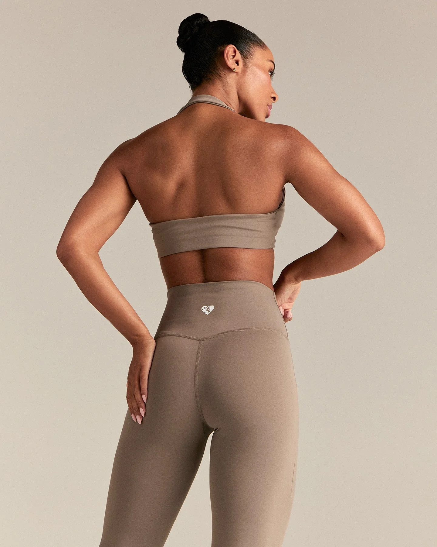 Essential Flared Leggings | Taupe Grey - Image 7