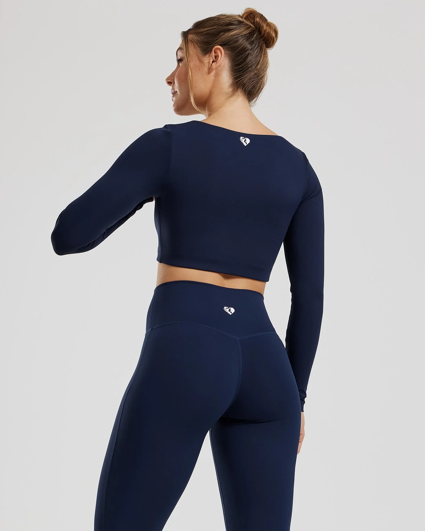 Essential Long Sleeve Built-In Bra Top | Sapphire Blue - Image 6