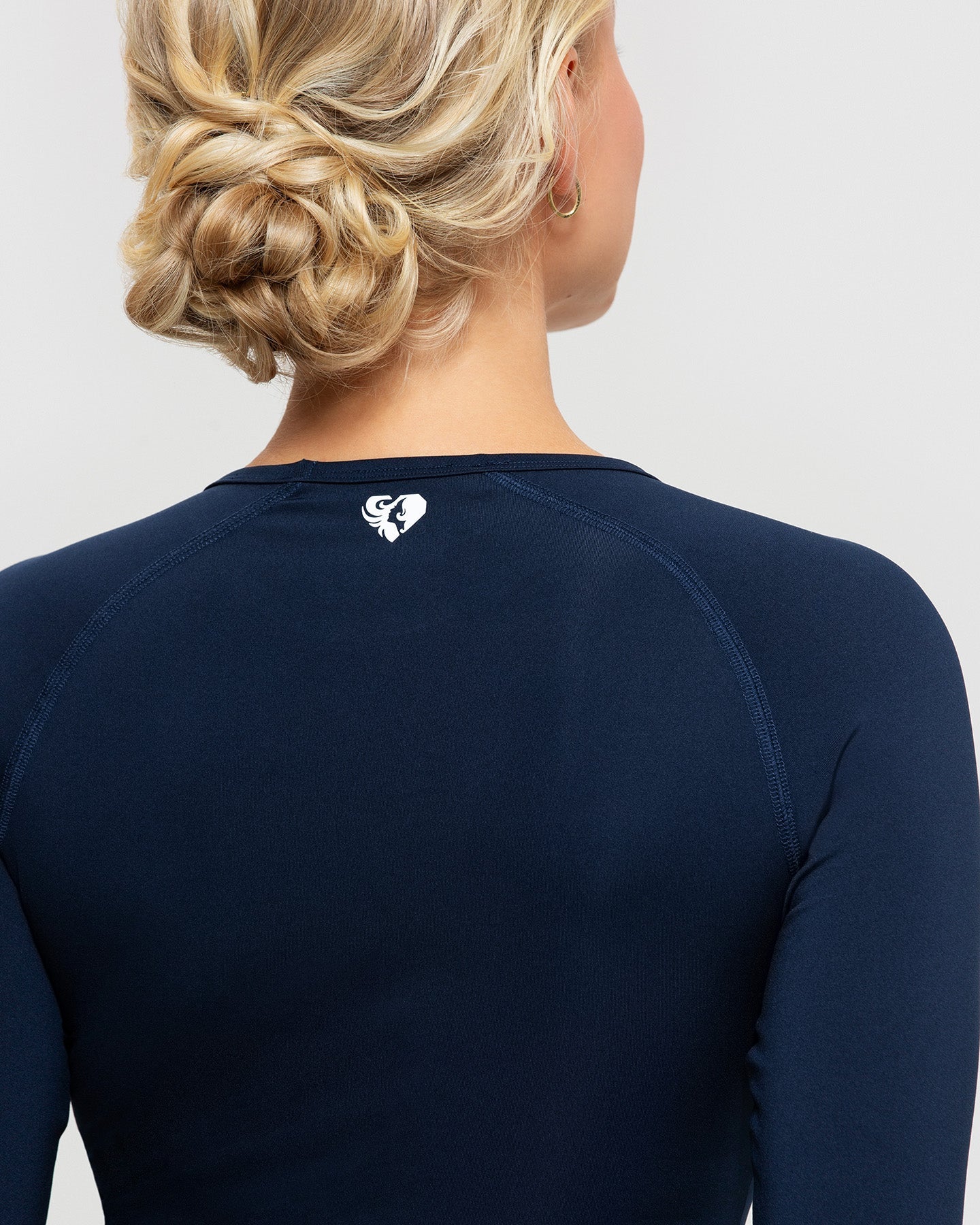 Essential Long Sleeve Crop Top | Sapphire Blue - Image 6