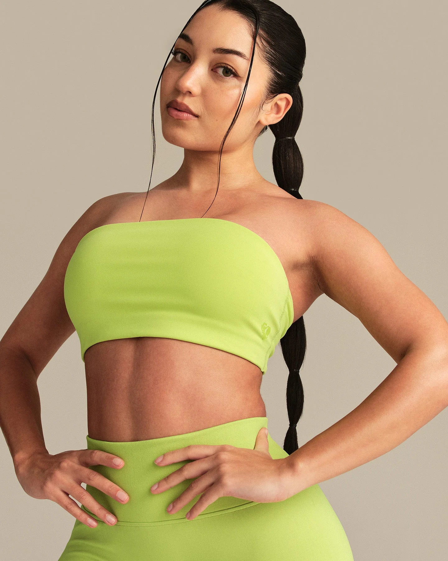 Essential Twist Back Bandeau Bra | Lime Punch - Image 8