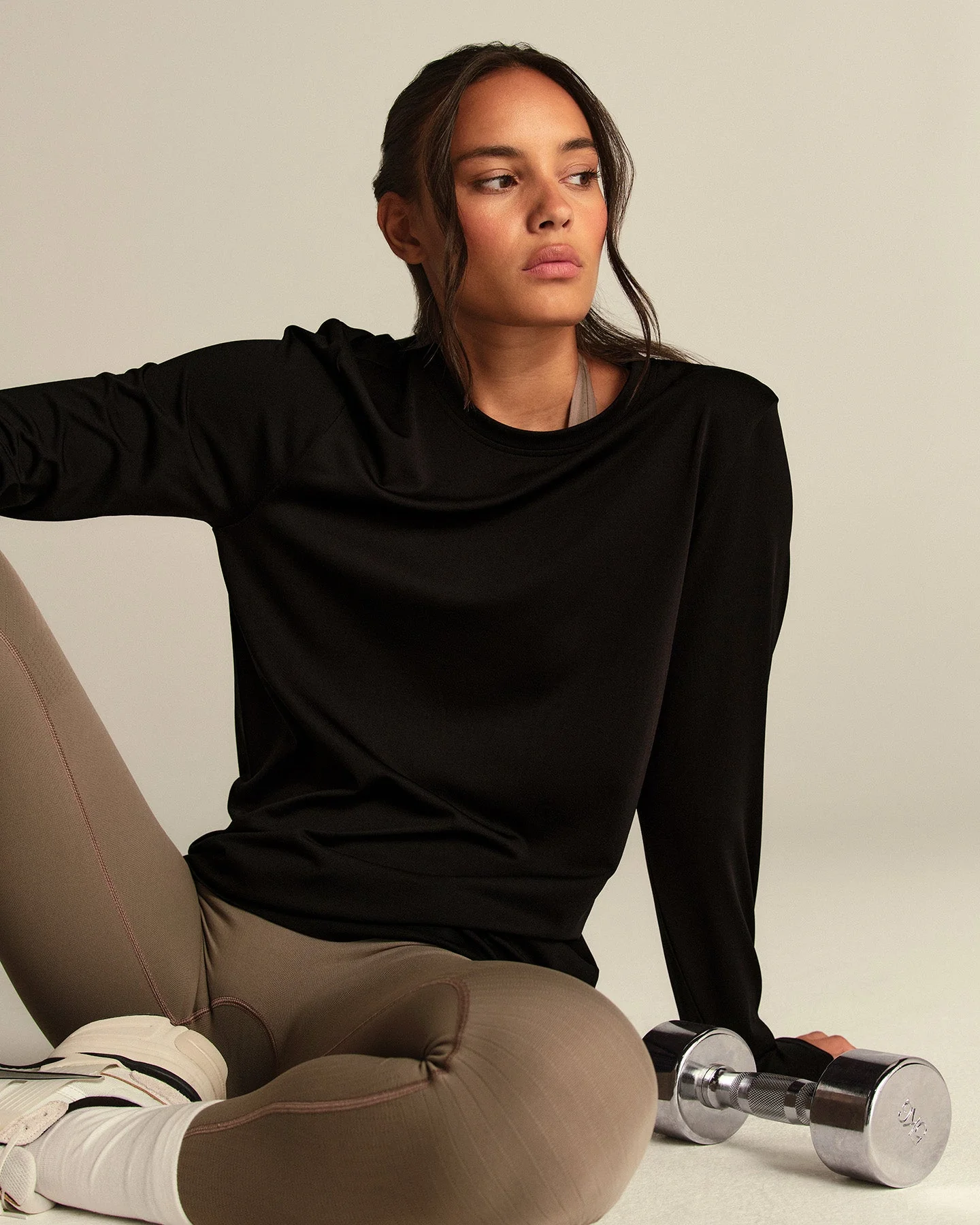 Lightweight Seamless Long Sleeve T-Shirt | Black - Image 6