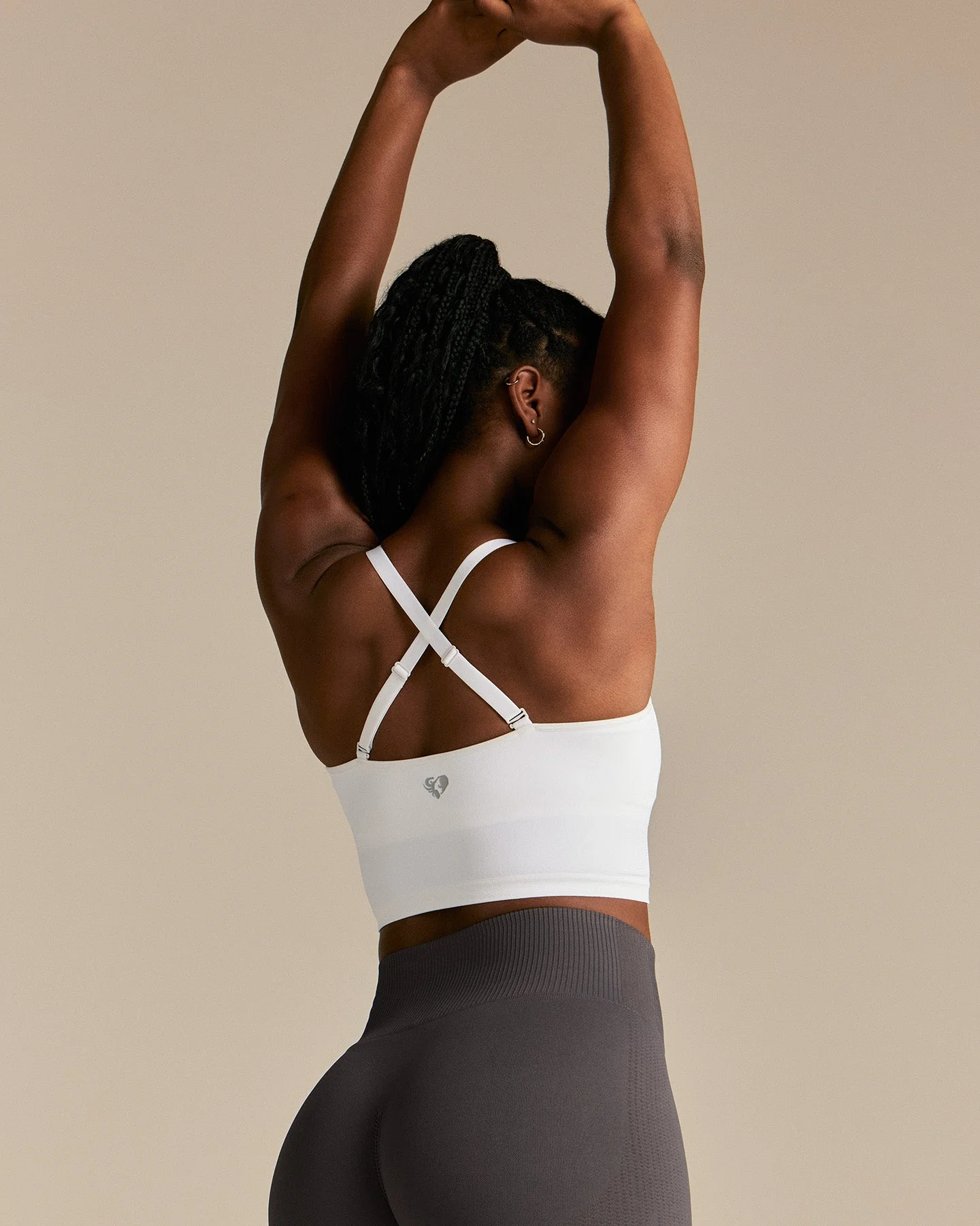 Power Seamless Built-In Bra Tank | White - Image 8