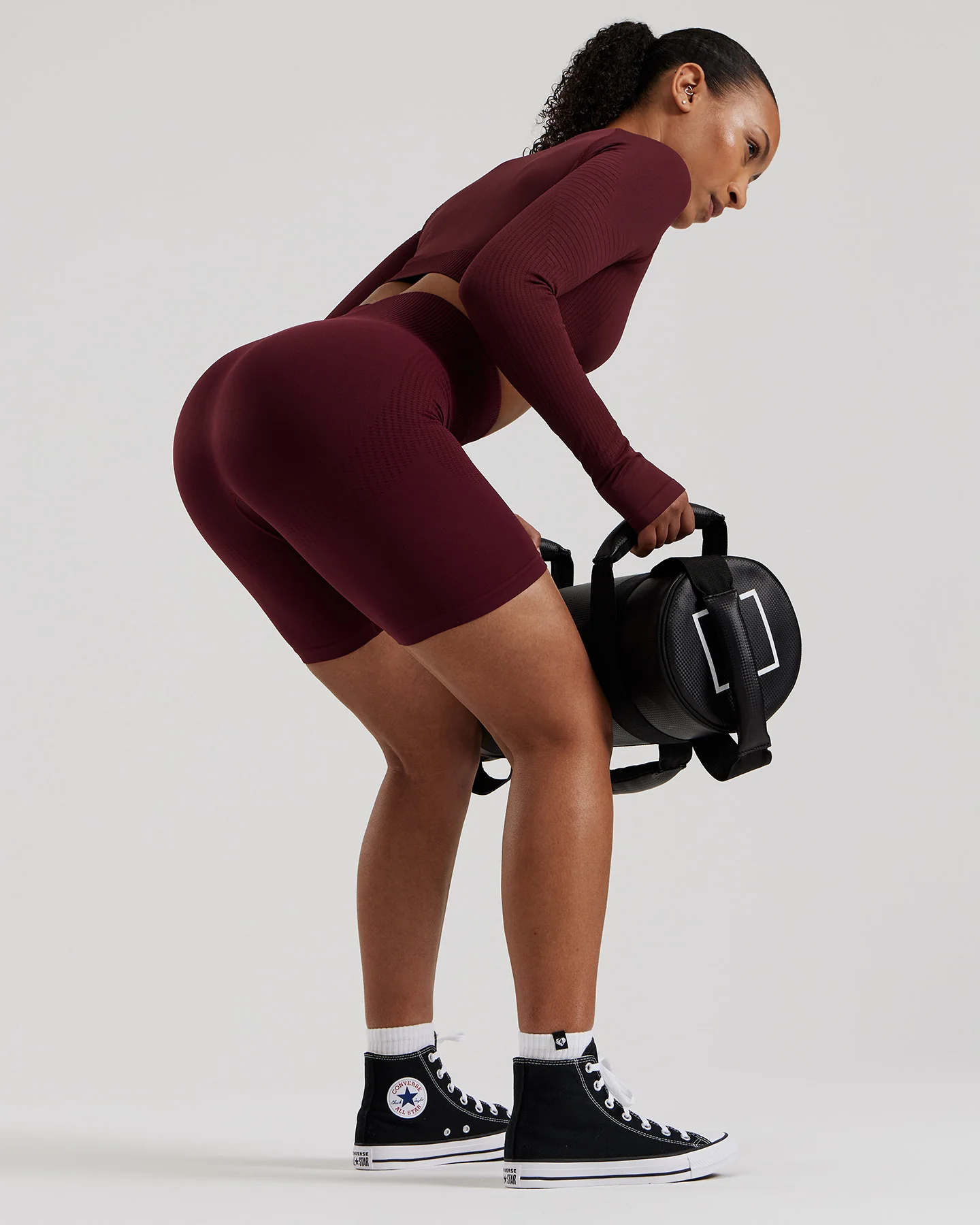 Power Seamless Cycling Shorts | Dark Cherry - Image 2