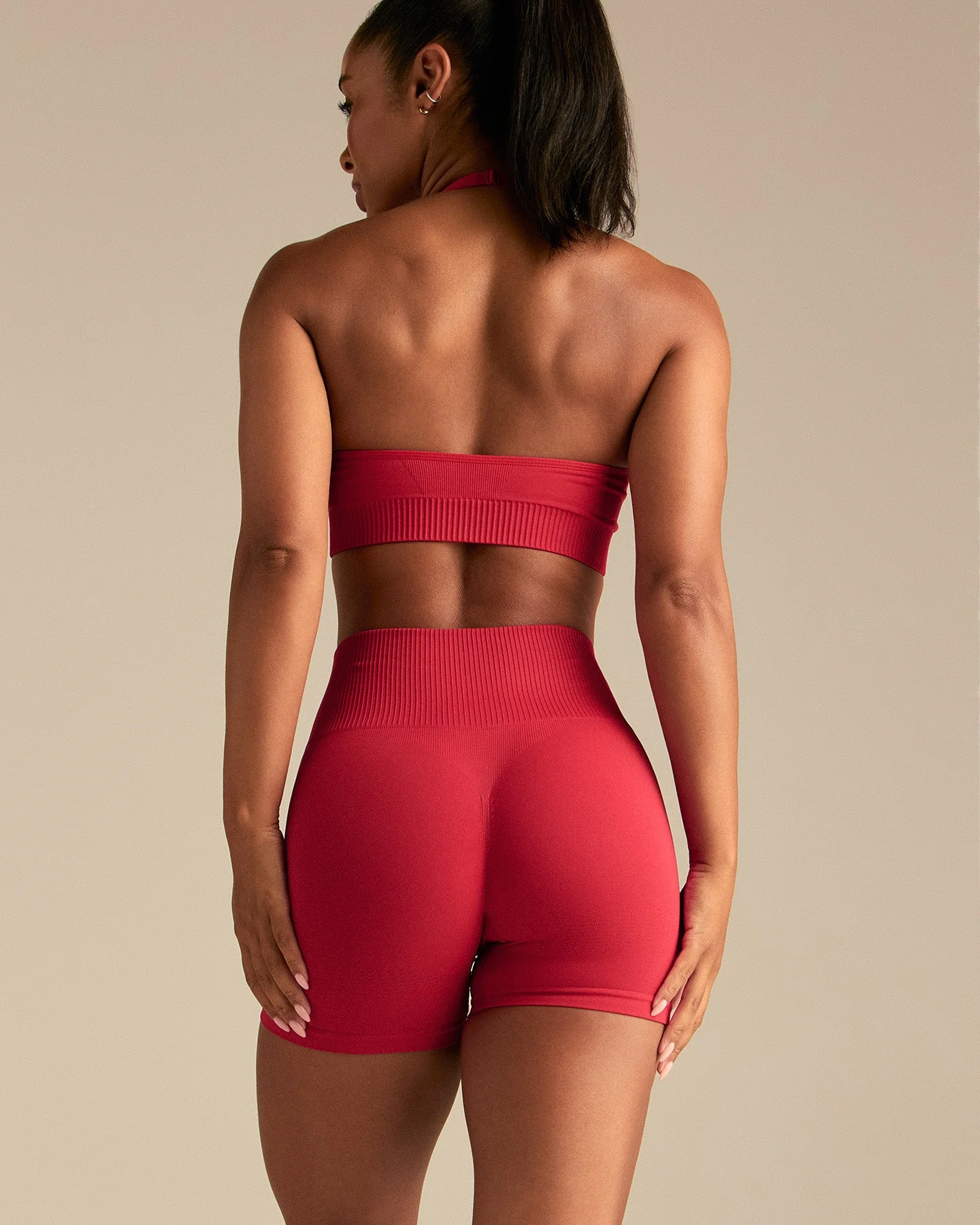 Power Seamless Halter Neck Bra | Spicy Red - Image 8