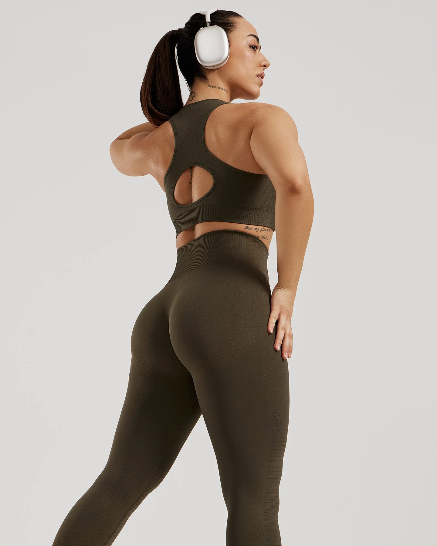 Power Seamless Leggings | Dark Olive - Image 6