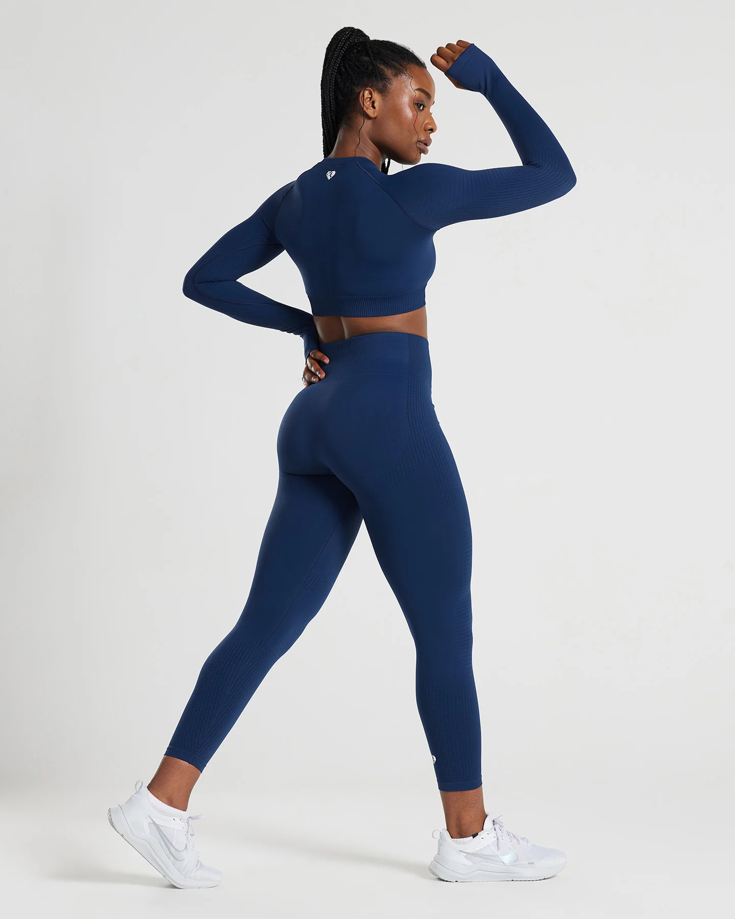 Power Seamless Long Sleeve Crop Top | Sapphire Blue - Image 6