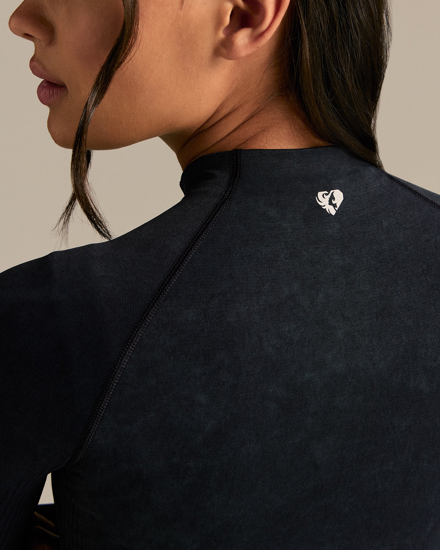 Power Seamless Long Sleeve Full Zip Jacket | Washed Black - Image 2