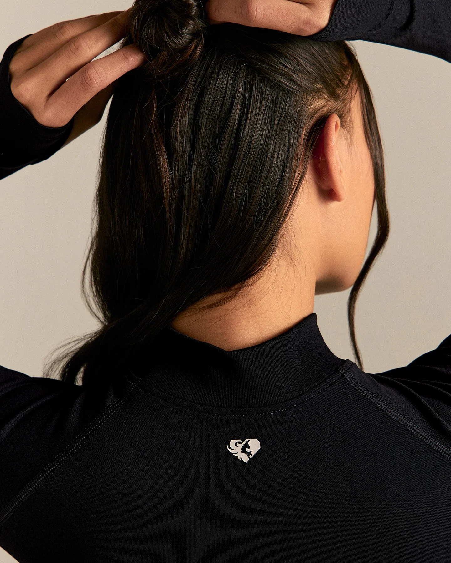 Power Seamless Mock Neck Long Sleeve Top | Black - Image 6