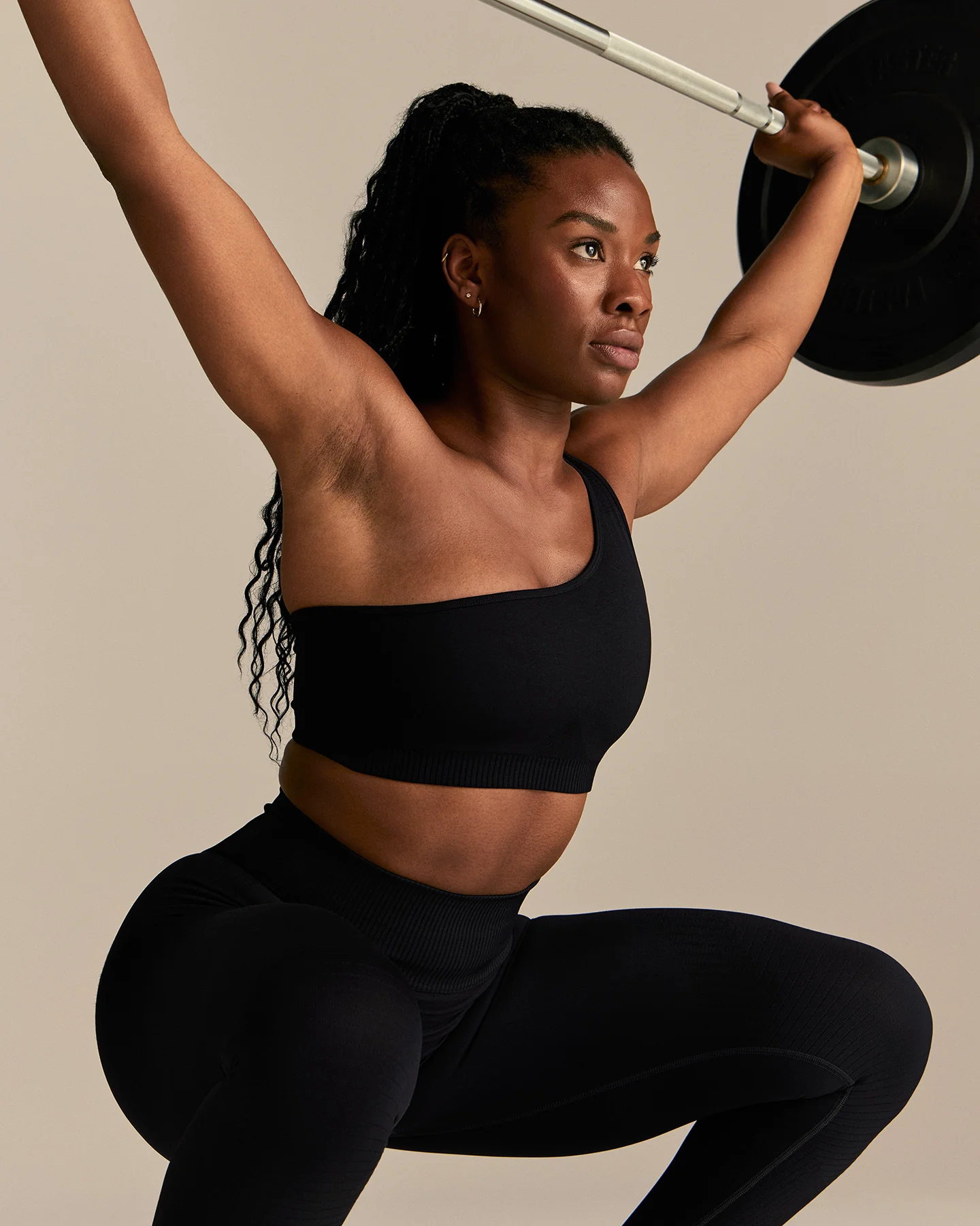 Power Seamless One Shoulder Bra | Black - Image 3