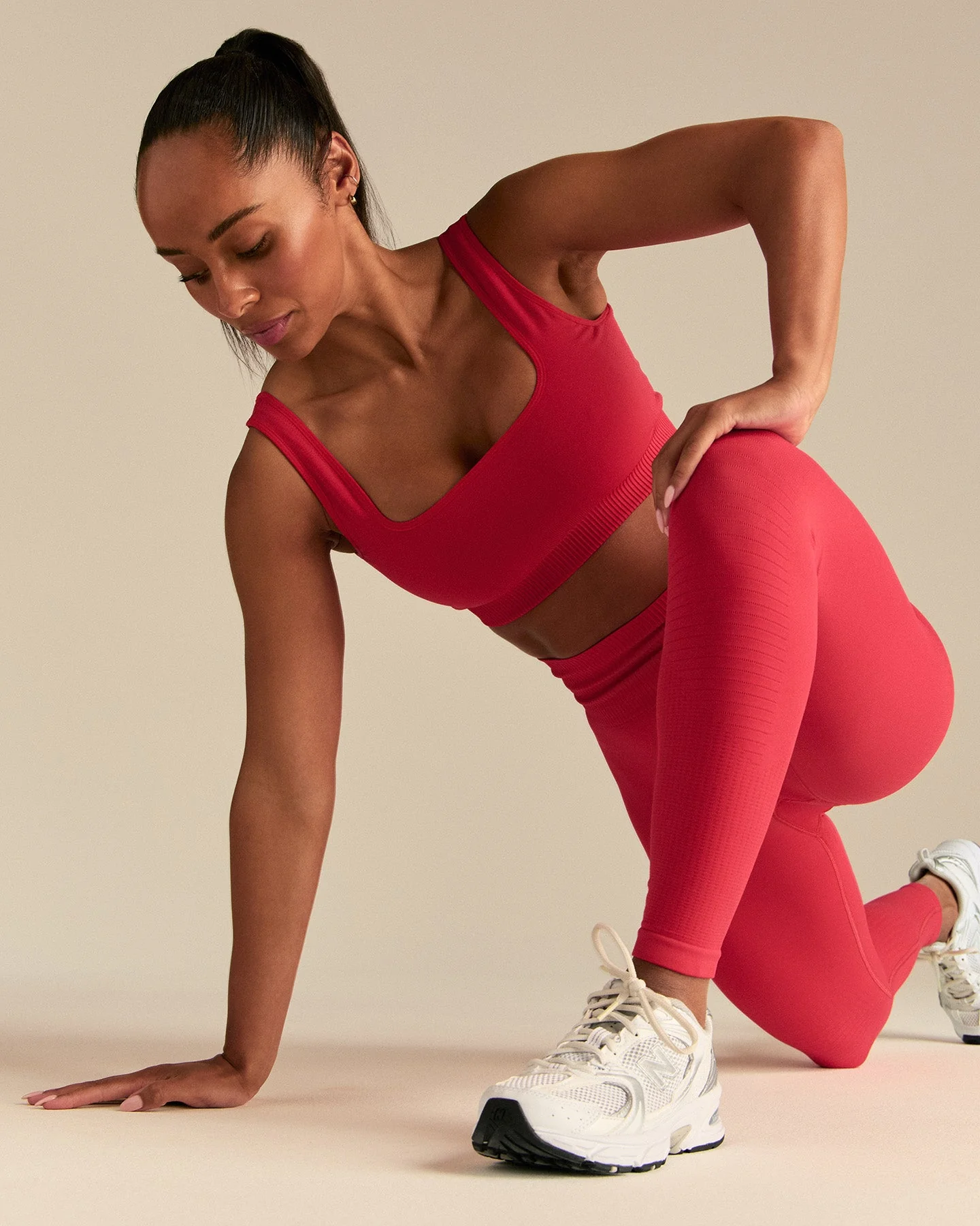 Power Seamless Open Back Mini Bra | Spicy Red - Image 7