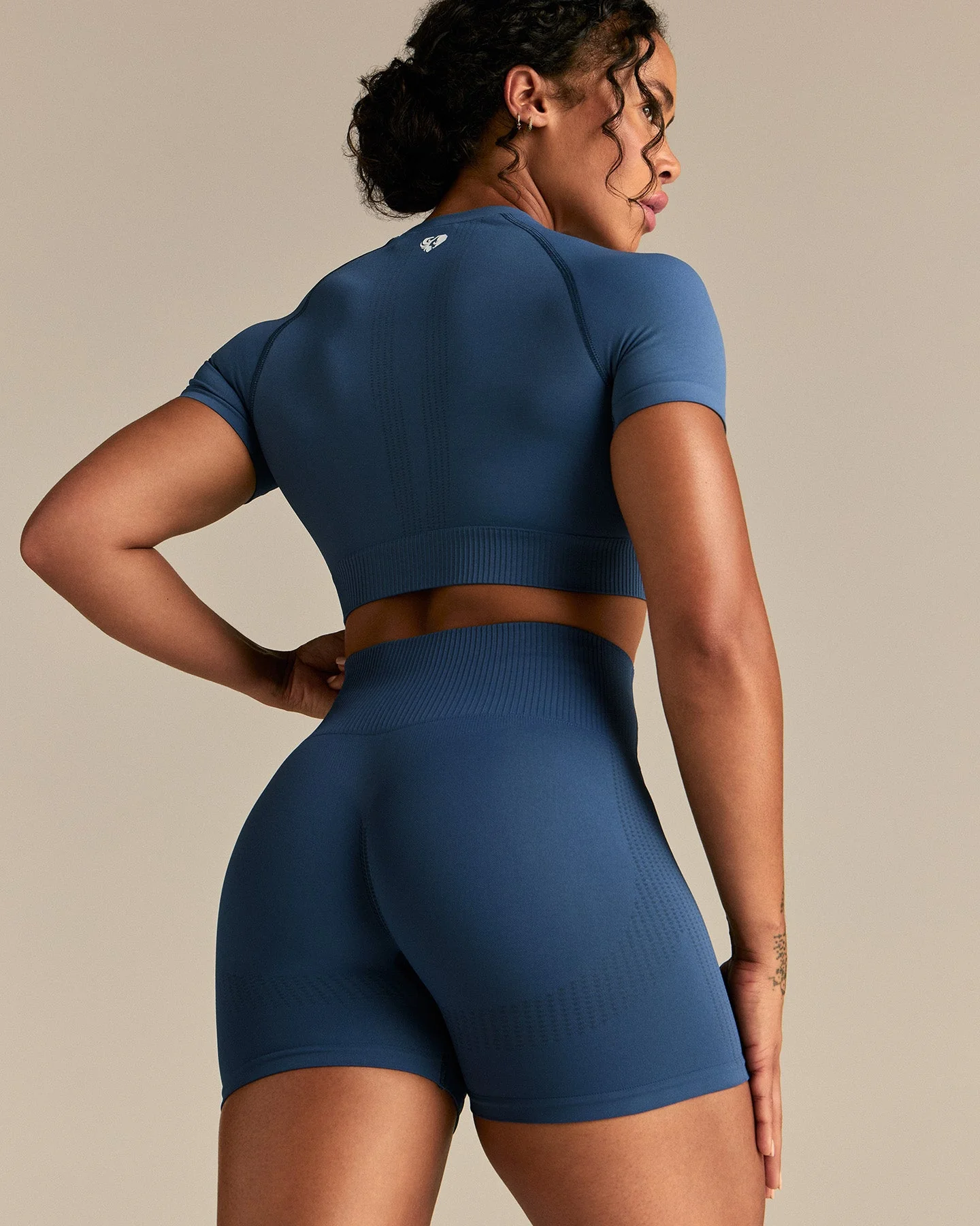 Power Seamless Short Sleeve Crop Top | Blueberry - Image 7