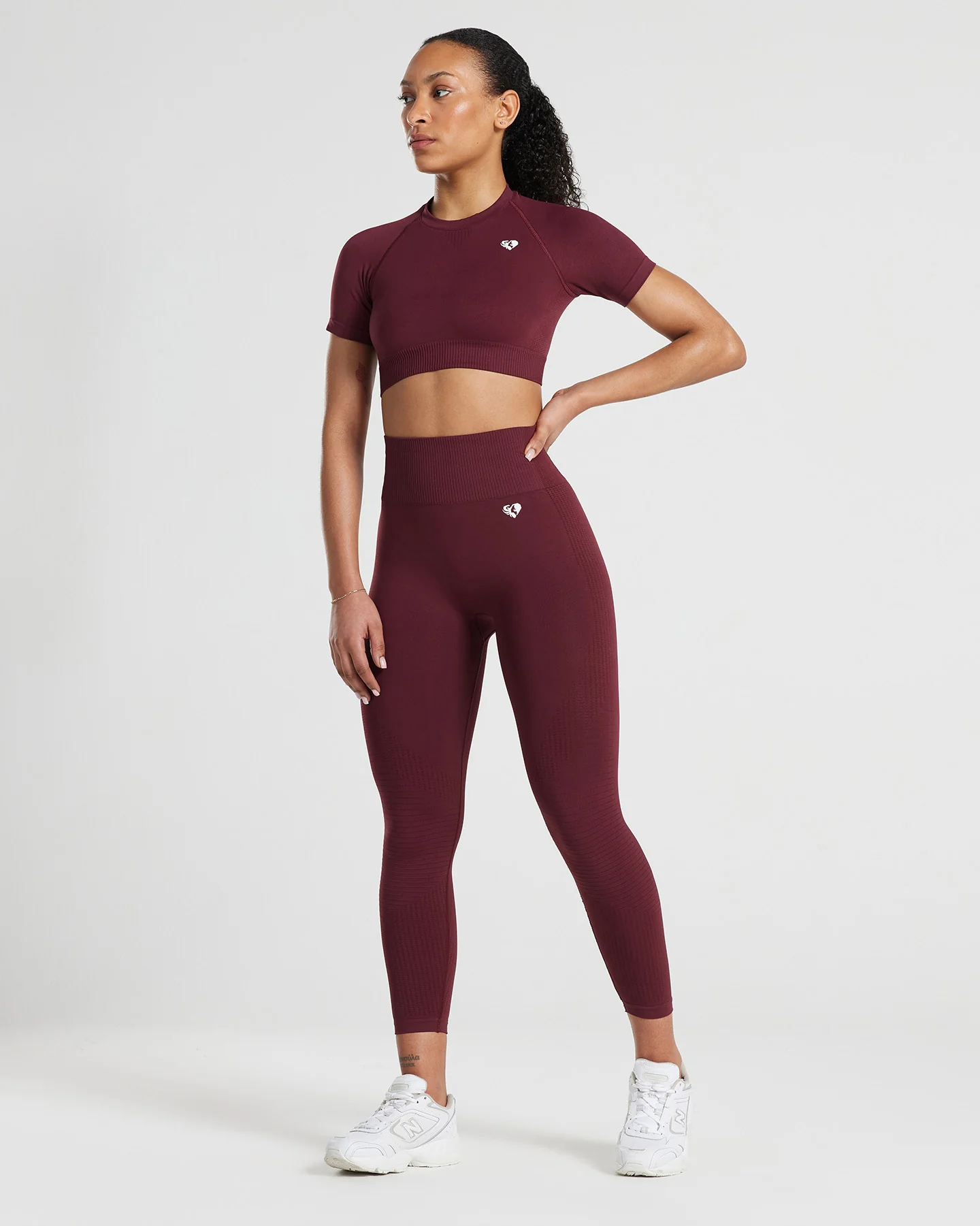 Power Seamless Short Sleeve Crop Top | Dark Cherry - Image 6