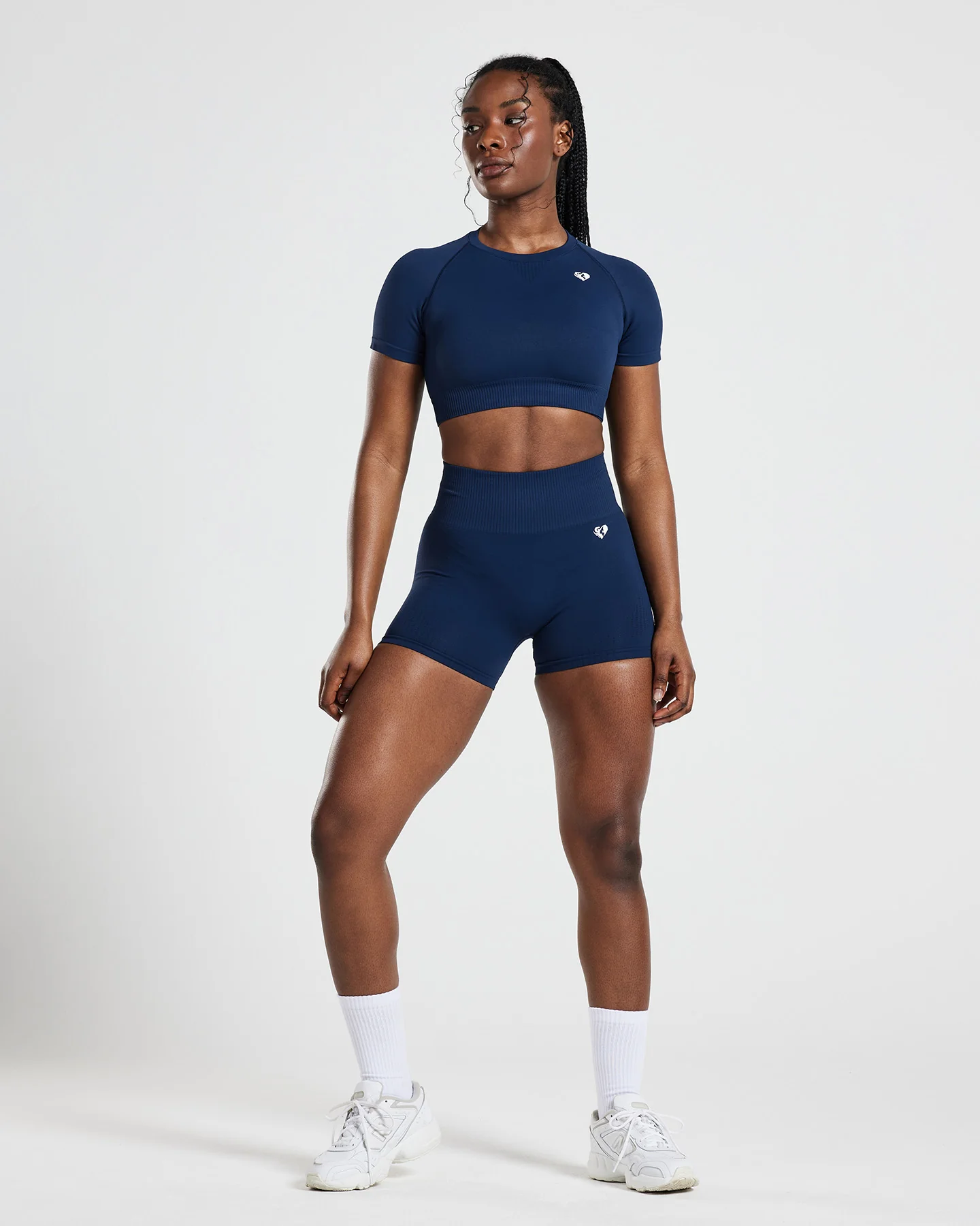 Power Seamless Short Sleeve Crop Top | Sapphire Blue - Image 6
