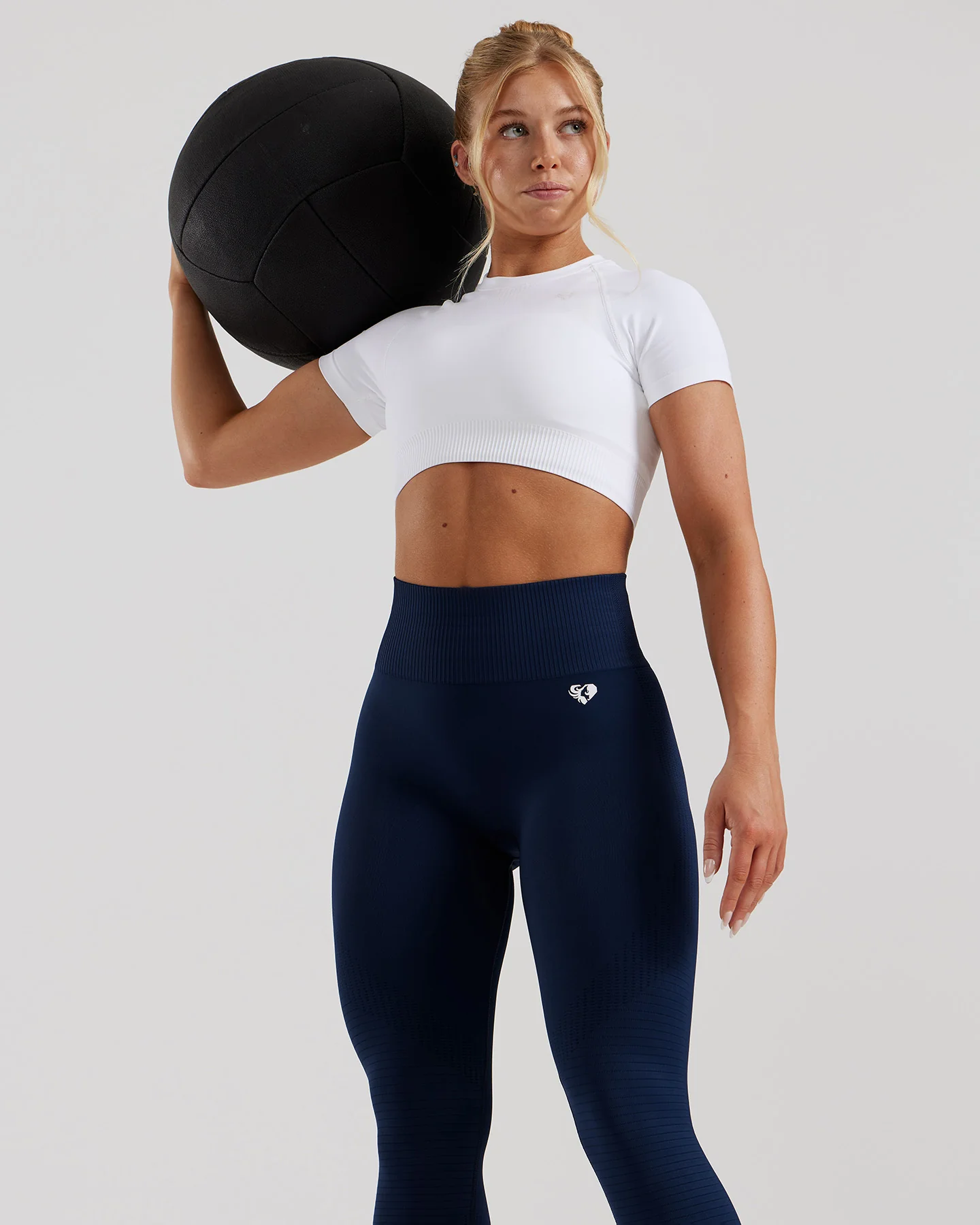 Power Seamless Short Sleeve Crop Top | White - Image 2