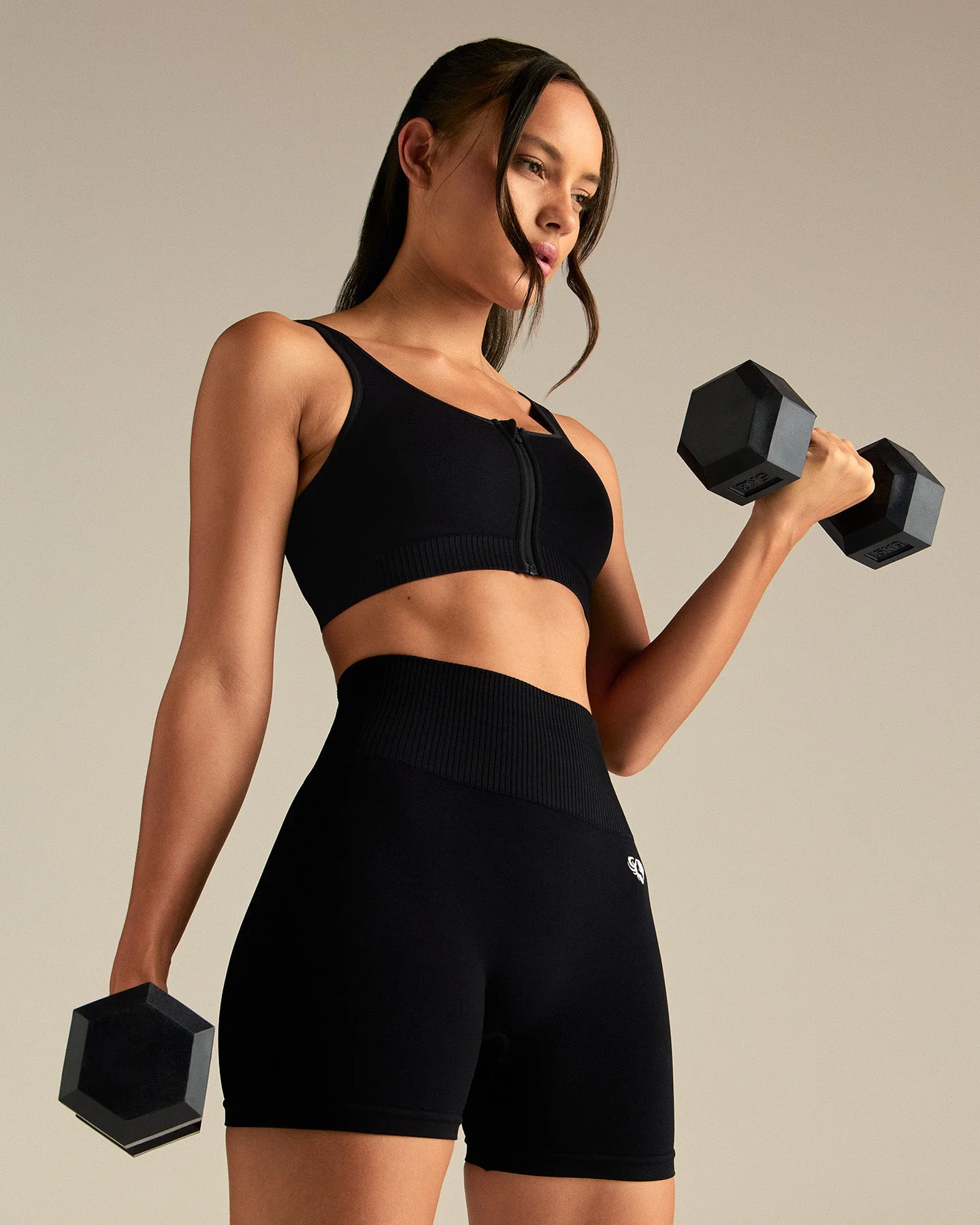 Power Seamless Zip Front Bra | Black - Image 3