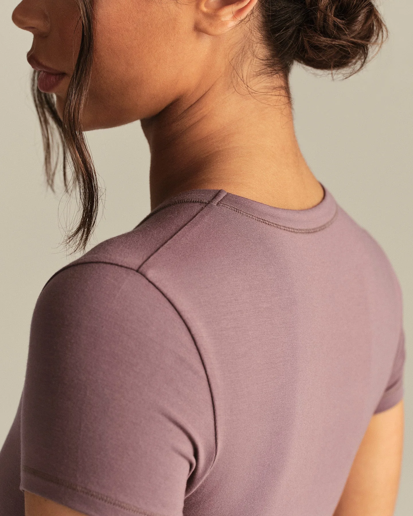 Smooth Contour Cropped Short Sleeve T-Shirt | Deep Mocha - Image 3