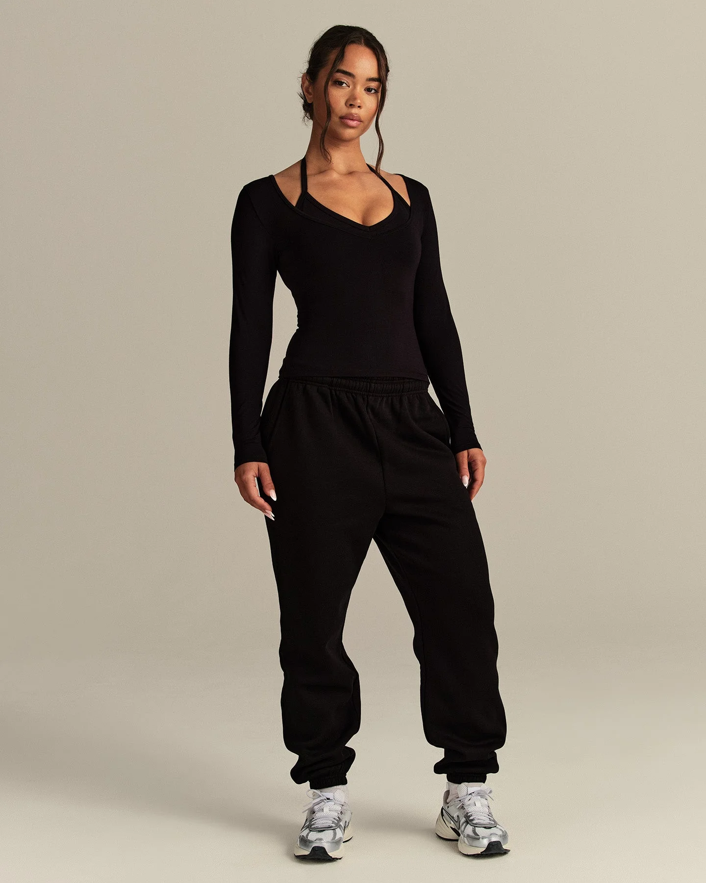 Smooth Contour Long Sleeve Reversible T-Shirt | Black - Image 3