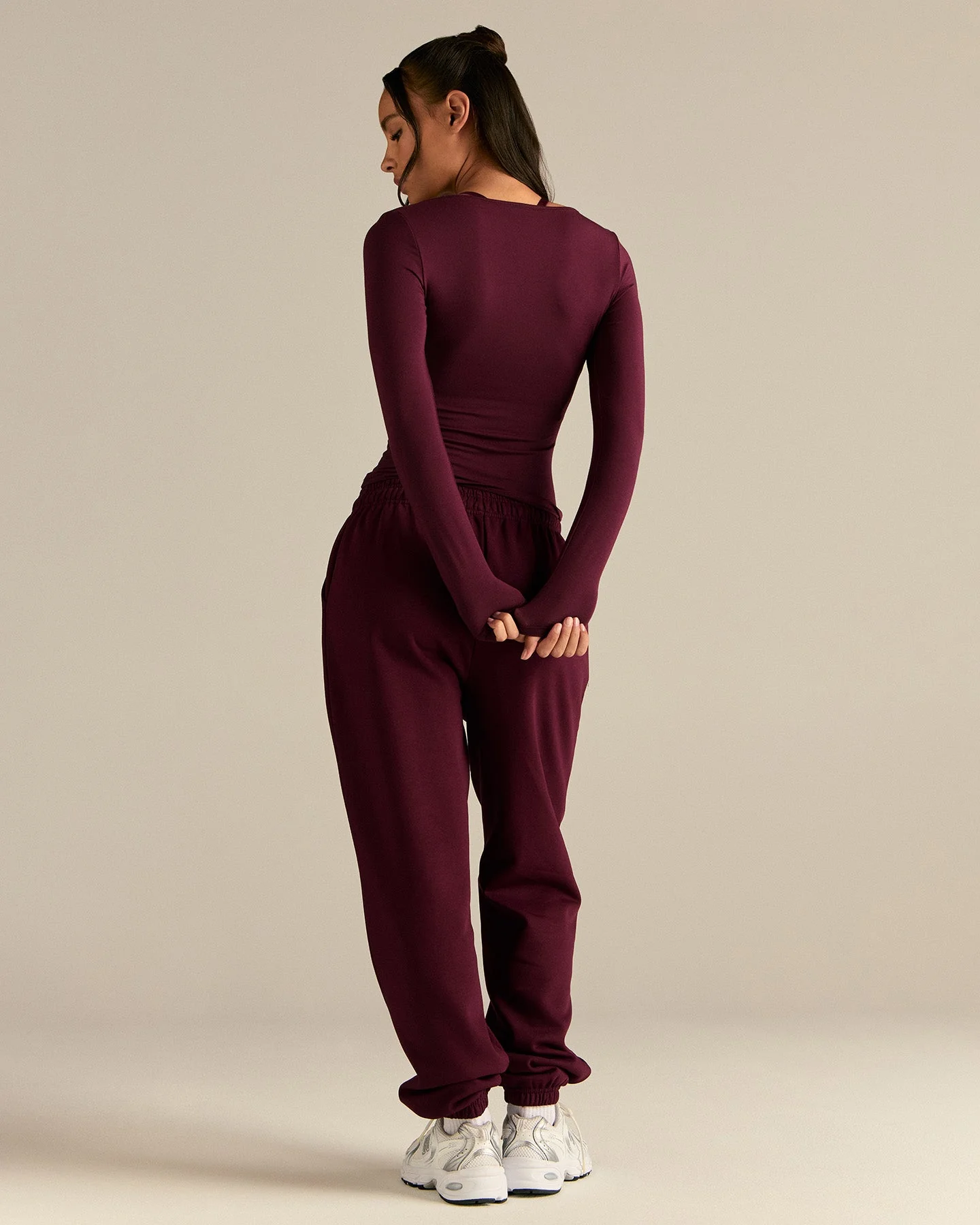 Smooth Contour Long Sleeve Reversible T-Shirt | Merlot - Image 2