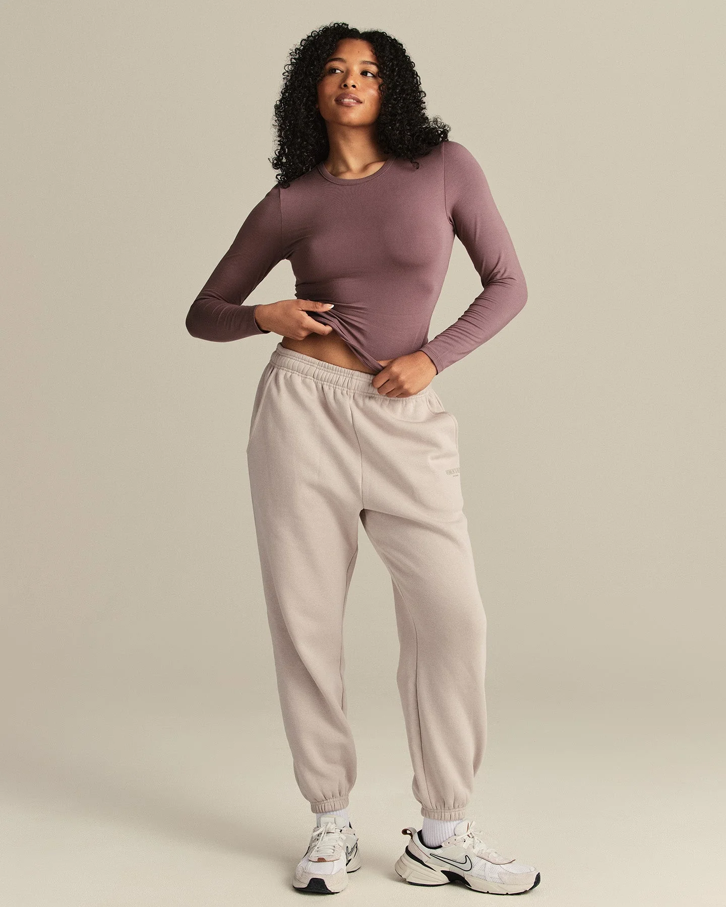 Smooth Contour Midi Crew Neck Long Sleeve T-Shirt | Deep Mocha - Image 4