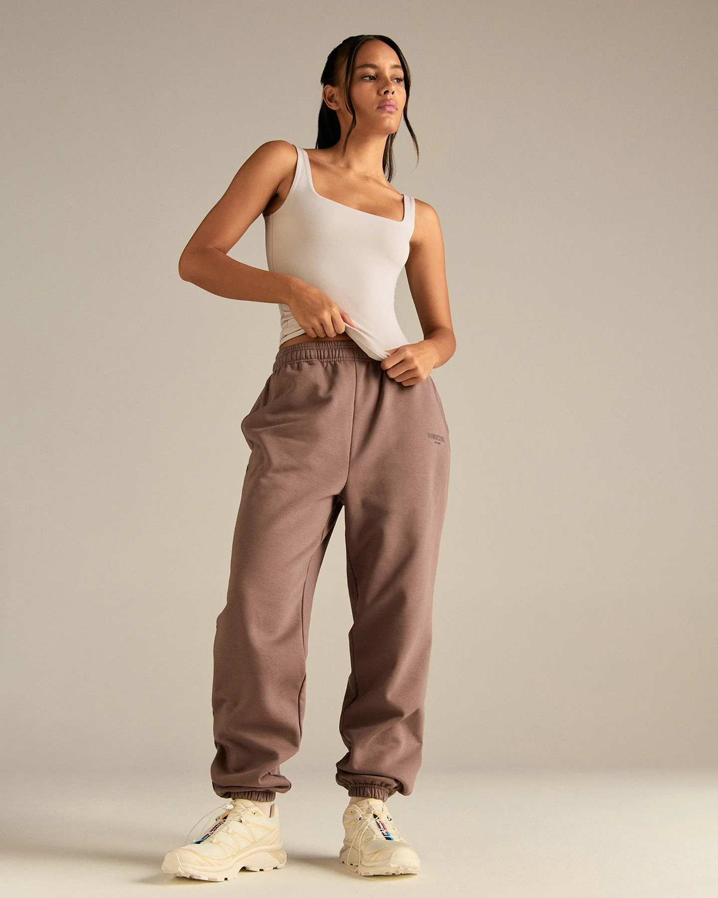 Smooth Contour Midi Square Neck Tank | Stone - Image 6